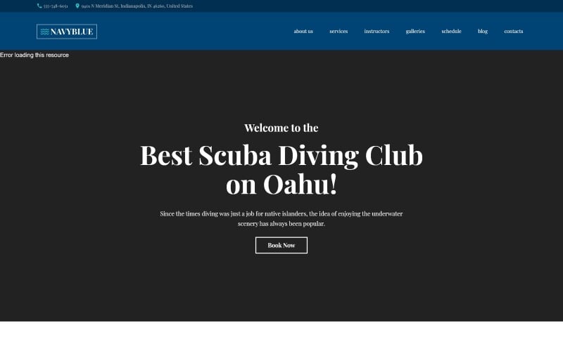 NavyBlue - Адаптивна WordPress тема для клубу підводного плавання