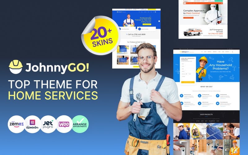 JohnnyGo - Tema WordPress per servizi domestici multiuso