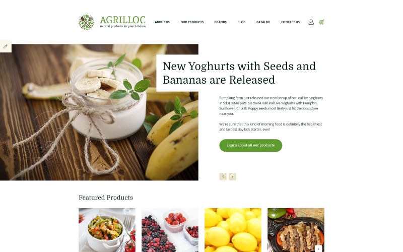 Agrilloc - Responsieve OpenCart-sjabloon voor natuurlijke producten