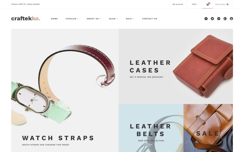 Craftekko - чуйна тема Shopify для сумок