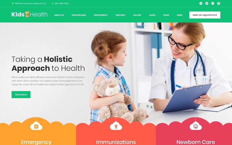 детская клиника wordpress тема