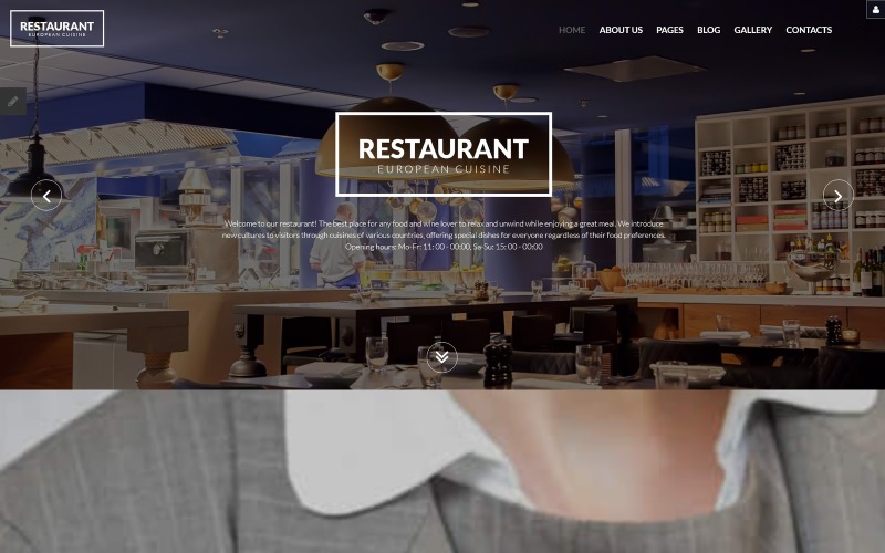 Šablona Joomla reagující na evropskou restauraci