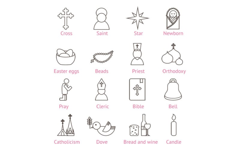 Set di icone del cristianesimo
