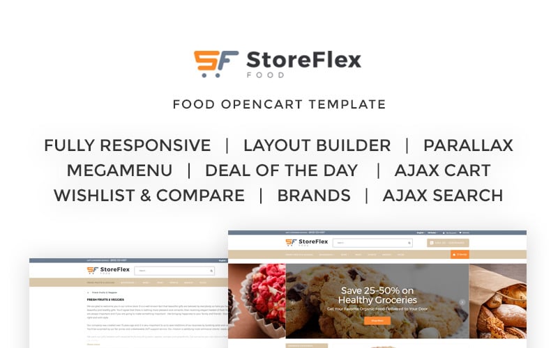 StoreFlex - Адаптивный OpenCart шаблон для еды