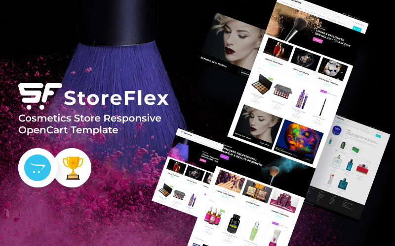 StoreFlex - modelo OpenCart responsivo para loja de cosméticos