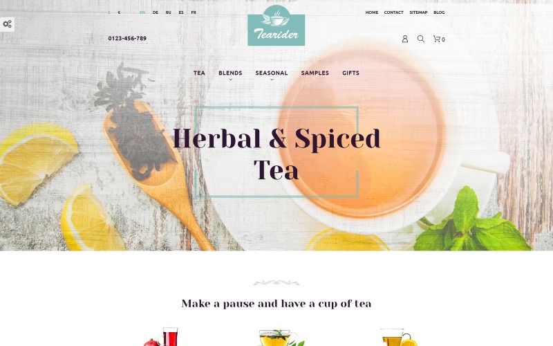 Tearider - Gyógynövényes és fűszerezett tea érzékeny PrestaShop téma