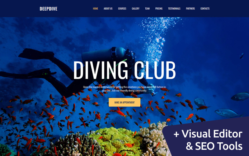Deepdive - Modèle Moto CMS 3 Sports & Outdoor & Diving