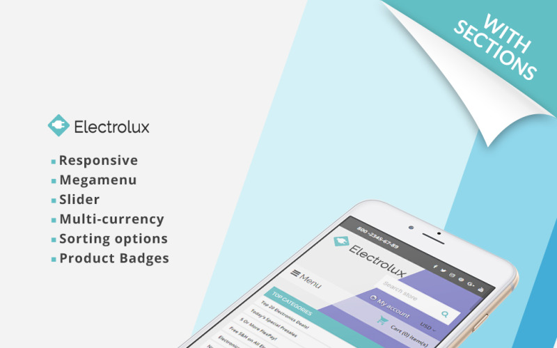 Electrolux - Responzivní téma Shopify s elektronickým obchodem