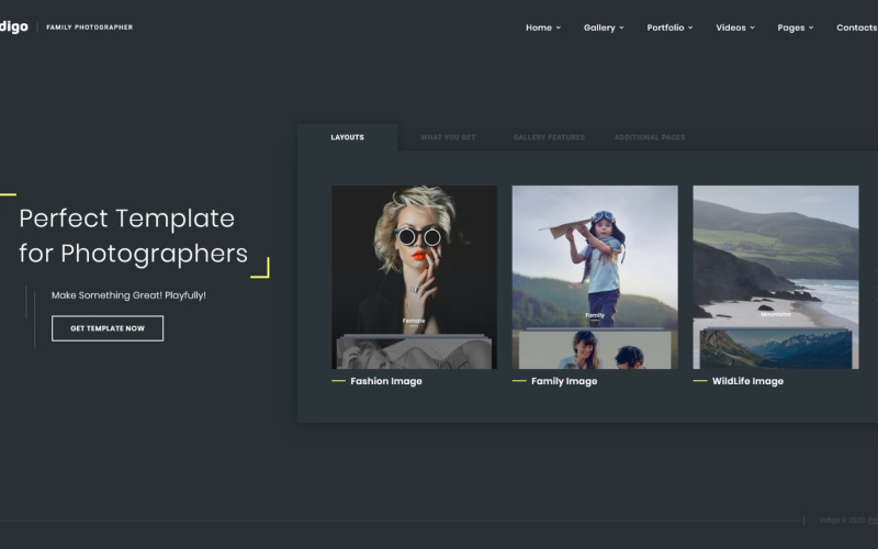 Indigo - Foto- och videoportfölj Multipurpose HTML-webbplatsmall