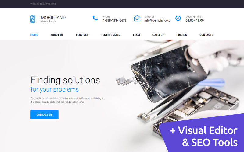 мобильные ремонтные услуги moto cms 3 шаблон