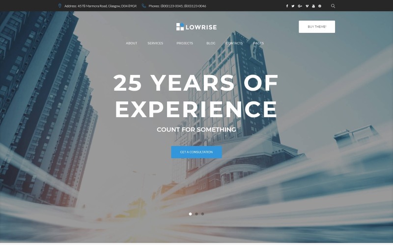 Thème WordPress du portefeuille de services d'architecte