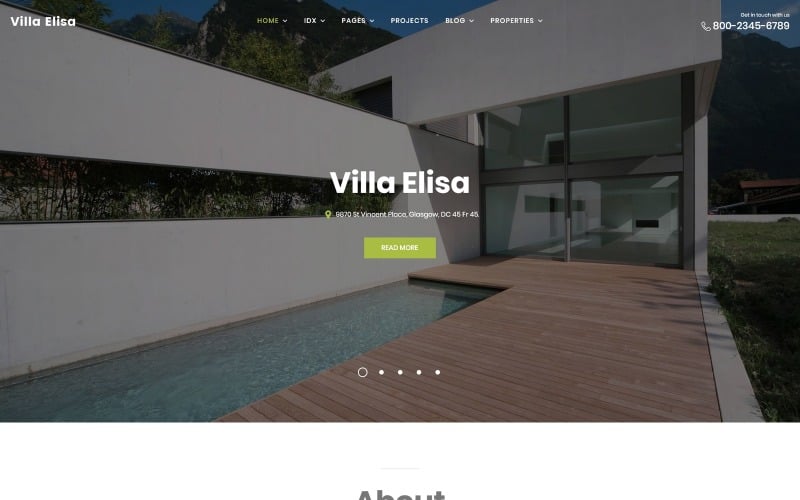 Villa Elisa - Адаптивная тема WordPress для недвижимости