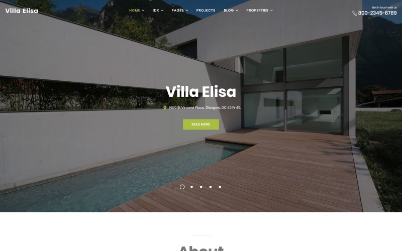 Villa Elisa - Responsive WordPress-thema voor onroerend goed