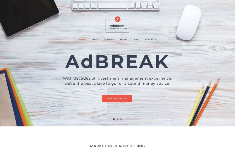 AdBreak - WordPress-Theme der Werbefirma