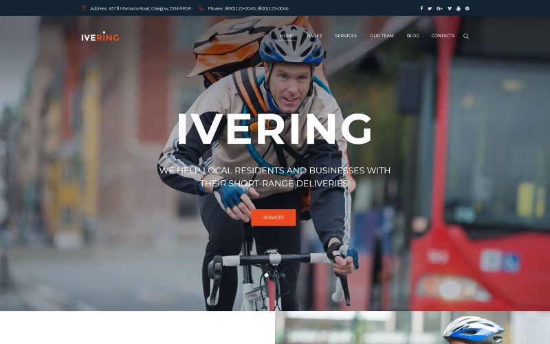 bike courier &amp; package delivery wordpress тема