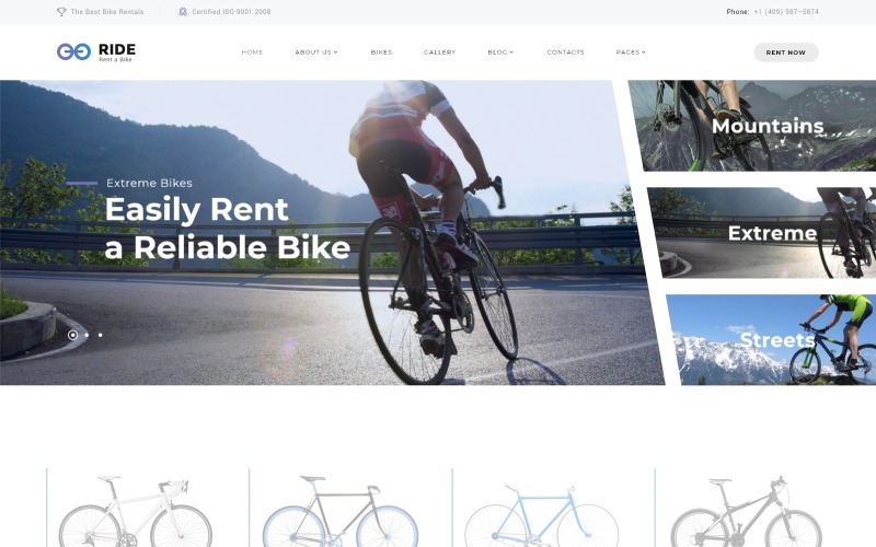 Bike Shop érzékeny webhelysablon