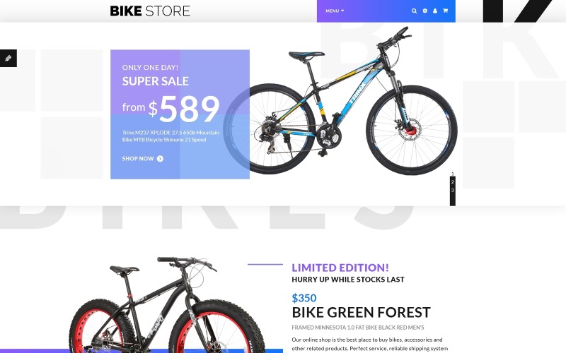 Bike Store - responsywny szablon OpenCart dla sklepu rowerowego