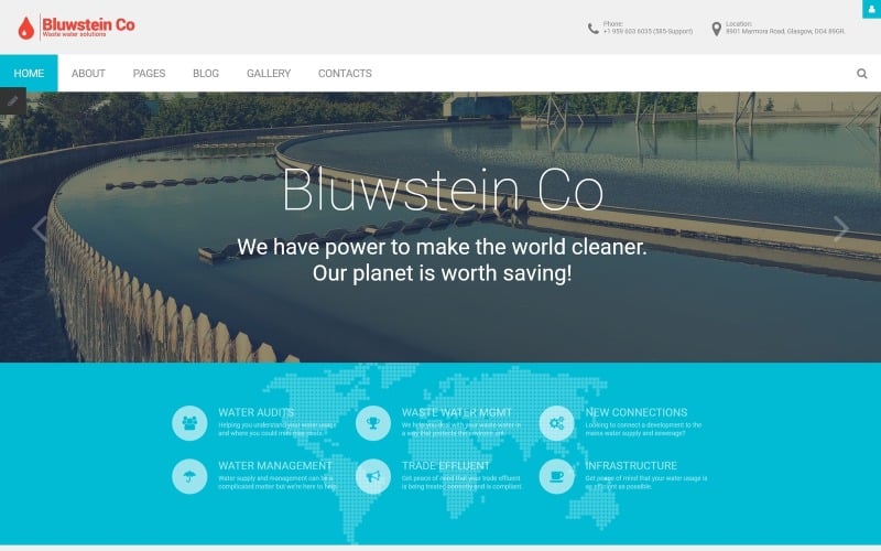 Bluwstein Co - экологический шаблон Joomla