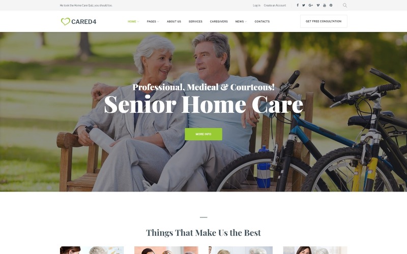 Cared4 - тема WordPress для пожилых людей