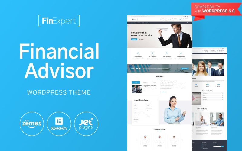 FinExpert - Tema WordPress responsivo de empresa de consultoria financeira