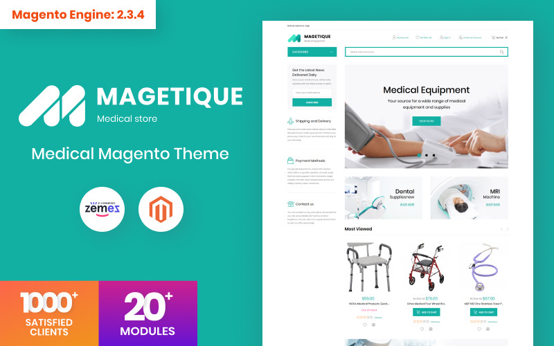 Magetique - Magento тема для медицинского оборудования