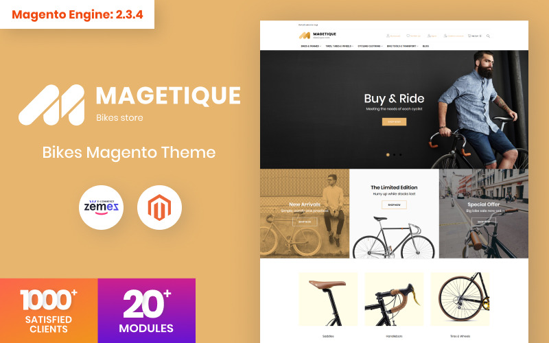 Magetique - тема для Magento Bikes AMP