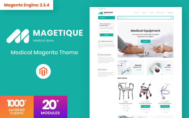 Magetique - Tıbbi Ekipman Magento Teması
