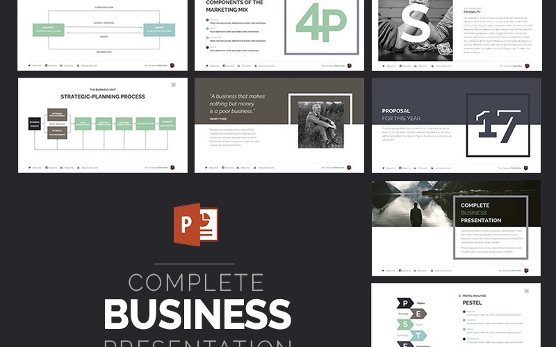 PowerPoint šablona Complete Business Presentation PowerPoint Template #63510