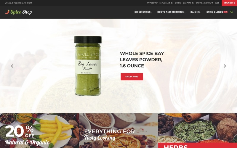Spices Store - Spices Bootstrap sablon Magento téma