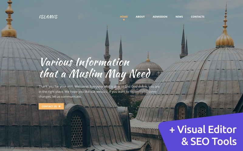 Islamische Website Moto CMS 3 Vorlage
