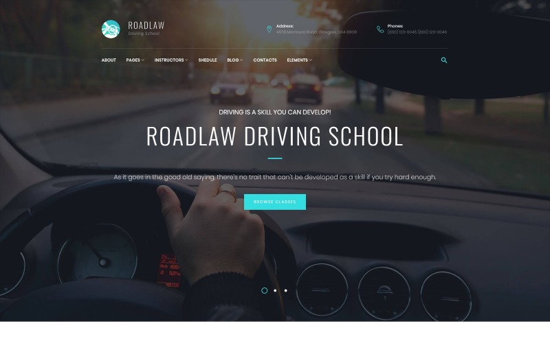 RoadLaw: tema de WordPress adaptable para la escuela de conducción