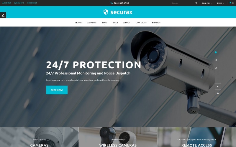 Securax - Адаптивний шаблон OpenCart - магазин охоронного обладнання