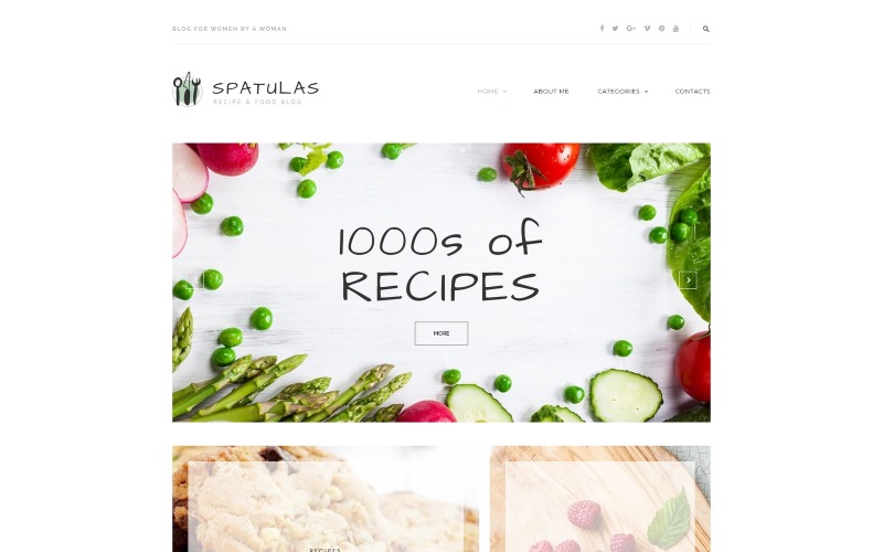 Spatels - Recept- en voedselblog WordPress-thema