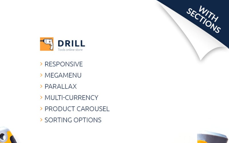 инструменты и оборудование отзывчивая тема shopify