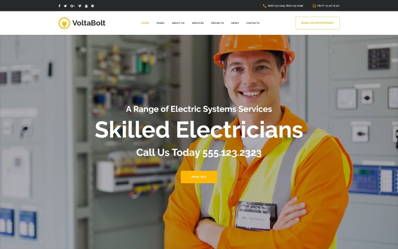 VoltaBolt - Tema WordPress reattivo per servizi di elettricista