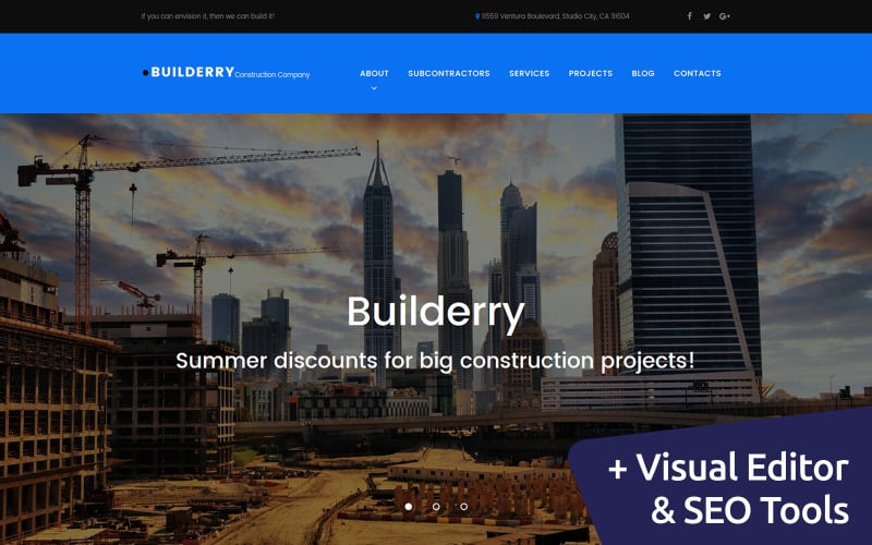 Builderry - Szablon Moto CMS 3 firmy budowlanej