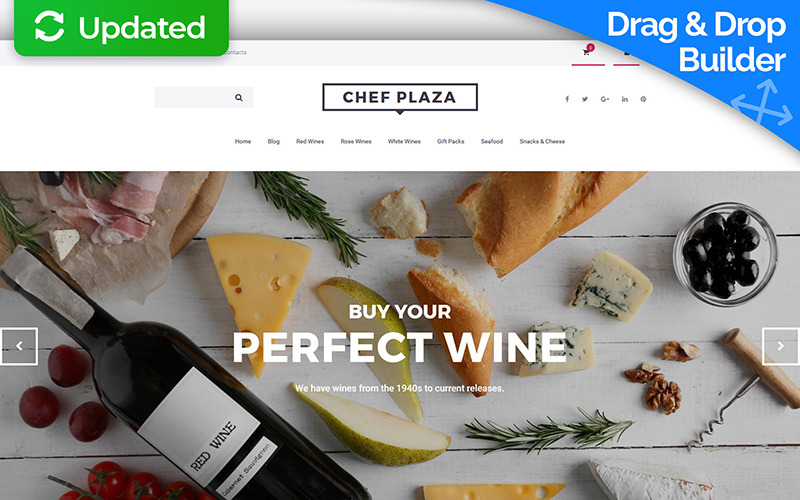 Chef Plaza - MotoCMS e-commercesjabloon voor eten en wijnwinkel