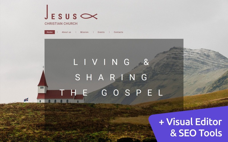 шаблон christian church moto cms 3