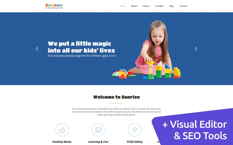 Sunrise - Kids Center & Kindergarten Moto CMS 3 Template