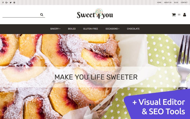 Sweet4you - Modello di e-commerce MotoCMS per negozi di caramelle