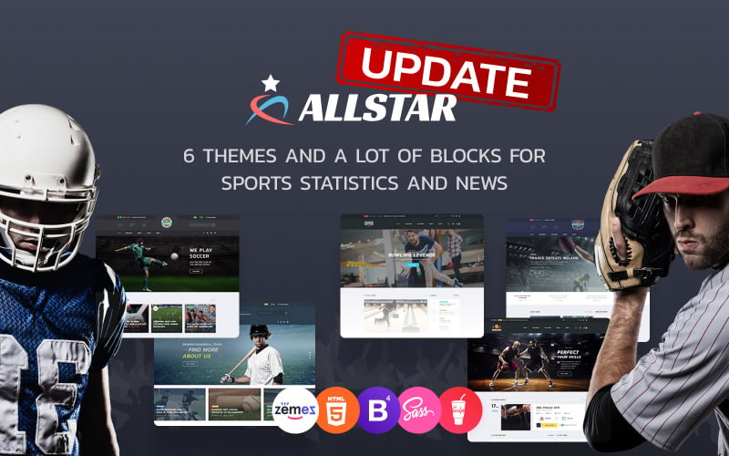 ALLSTAR - спортивный многоцелевой шаблон сайта Bootstrap 5