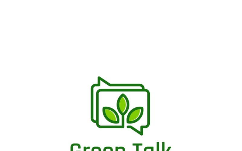 Yeşil Konuşma Logo Şablonu
