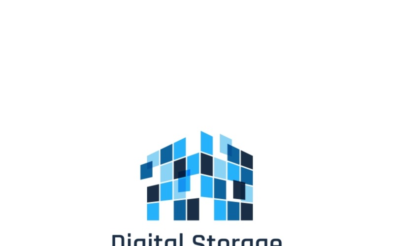 Plantilla de logotipo de almacenamiento digital