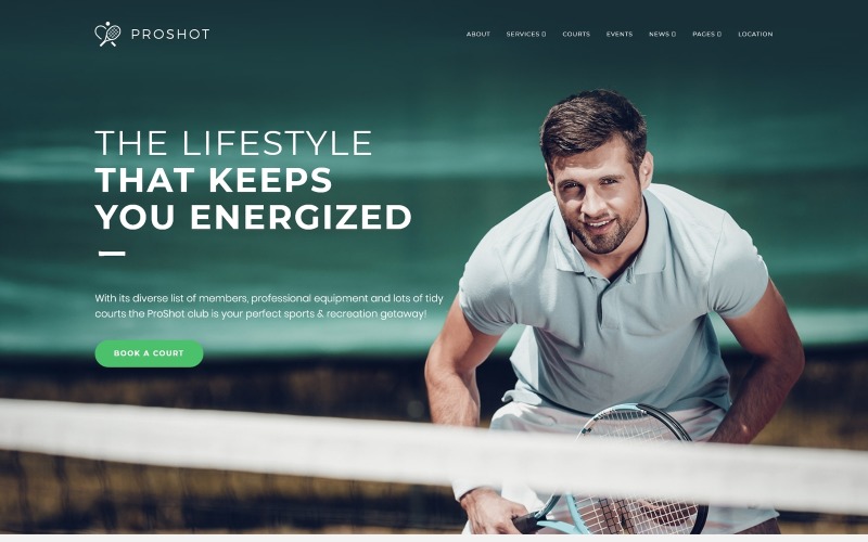ProShot - Responsive WordPress-thema van Tennisclub