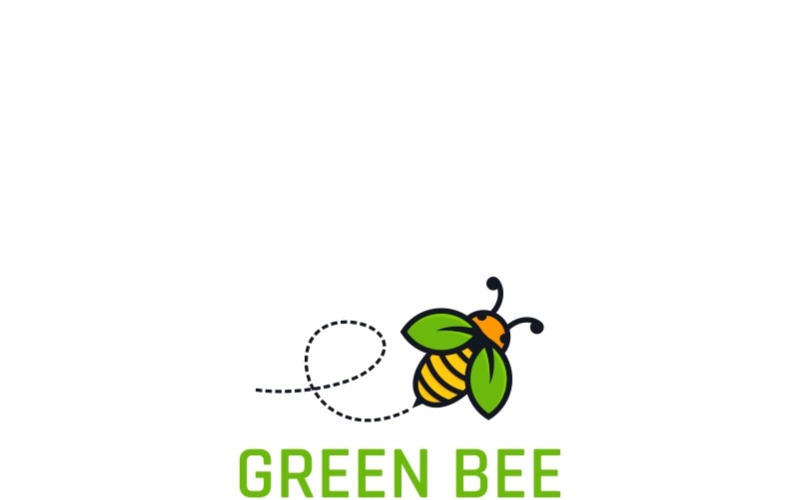 Шаблон логотипа природа зеленая пчела