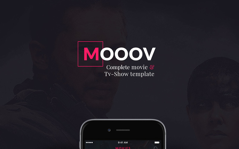 Элементы пользовательского интерфейса мобильного шаблона MOOOV Movie & Tvshow