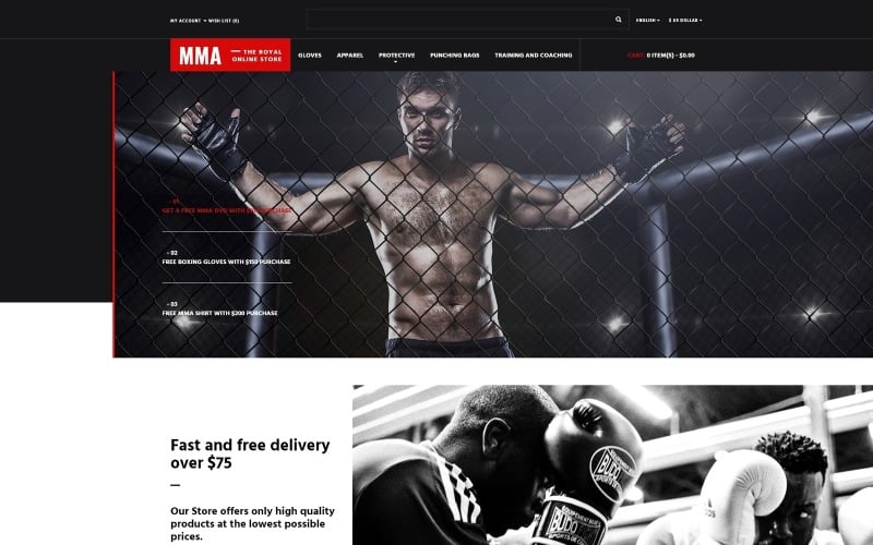 Modello OpenCart reattivo per negozio di articoli sportivi