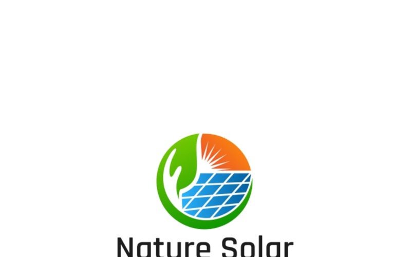 Шаблон логотипа солнечной энергии природы