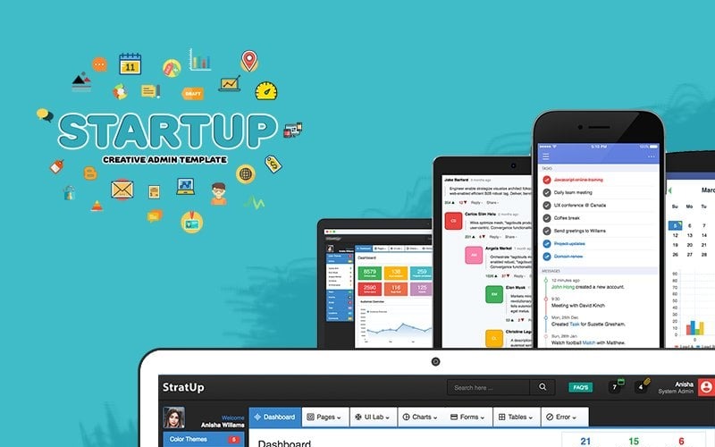 Szablon administratora Bootstrap StartUp