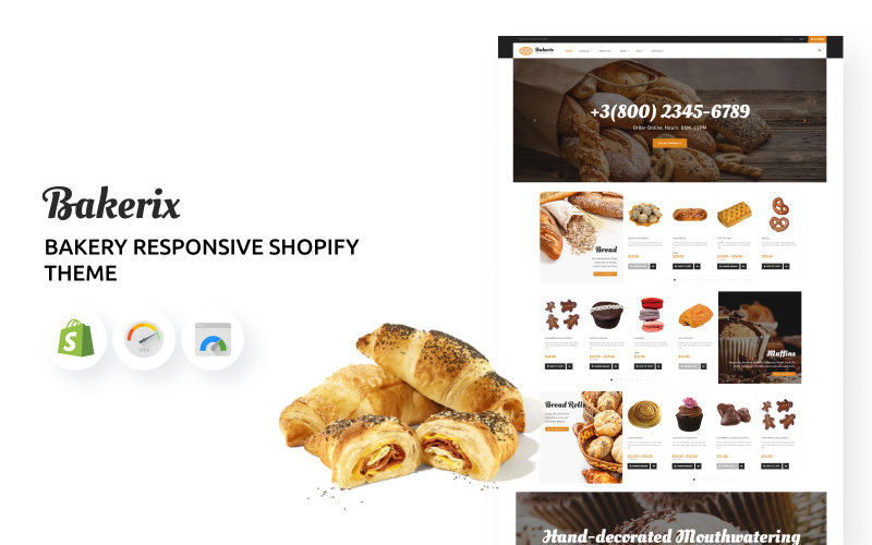 Bakkerijgevoelige online winkel Shopify-thema